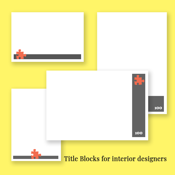 Options for logo location for title blocks for interior designers