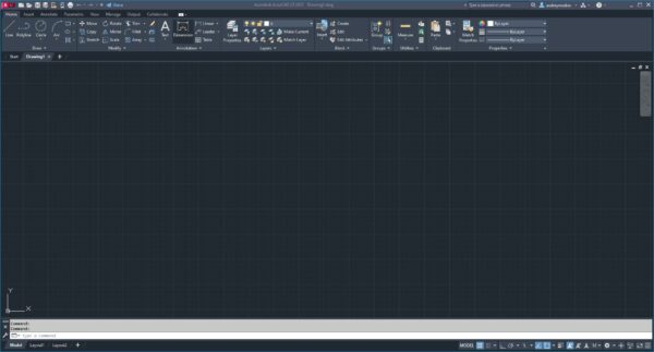 Screenshot of AutoCAD drawing area