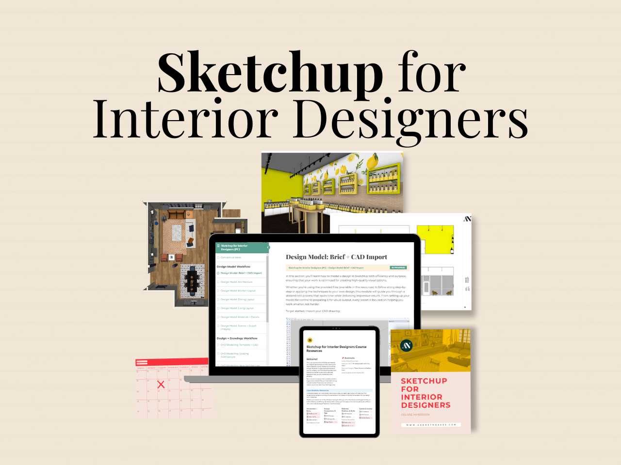 SketchUp for Interior Designers course mockup
