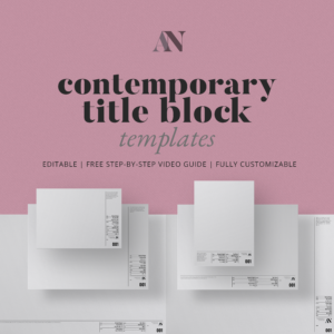 Contemporary Title Block Templates - A2 / A3 / A4 + 8.5x11 / 11x17 / 18 X 24 / 24x36 Sizes